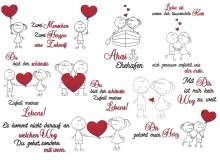 Stickserie - Strichmännchen LIEBE